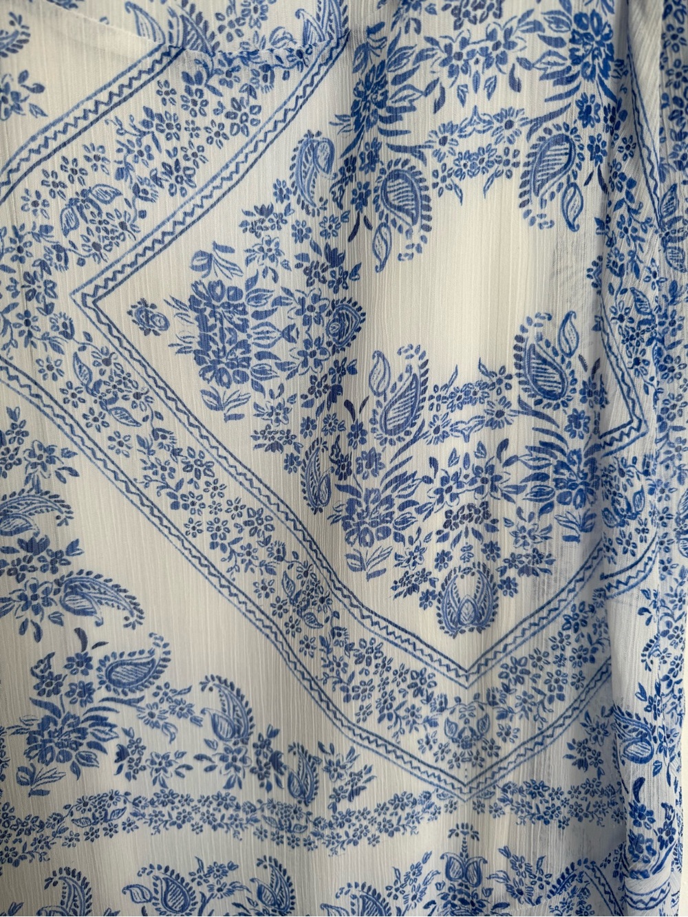 Calvin Klein Blue & White Paisley Wrap Maxi Dress - Picture 4 of 5